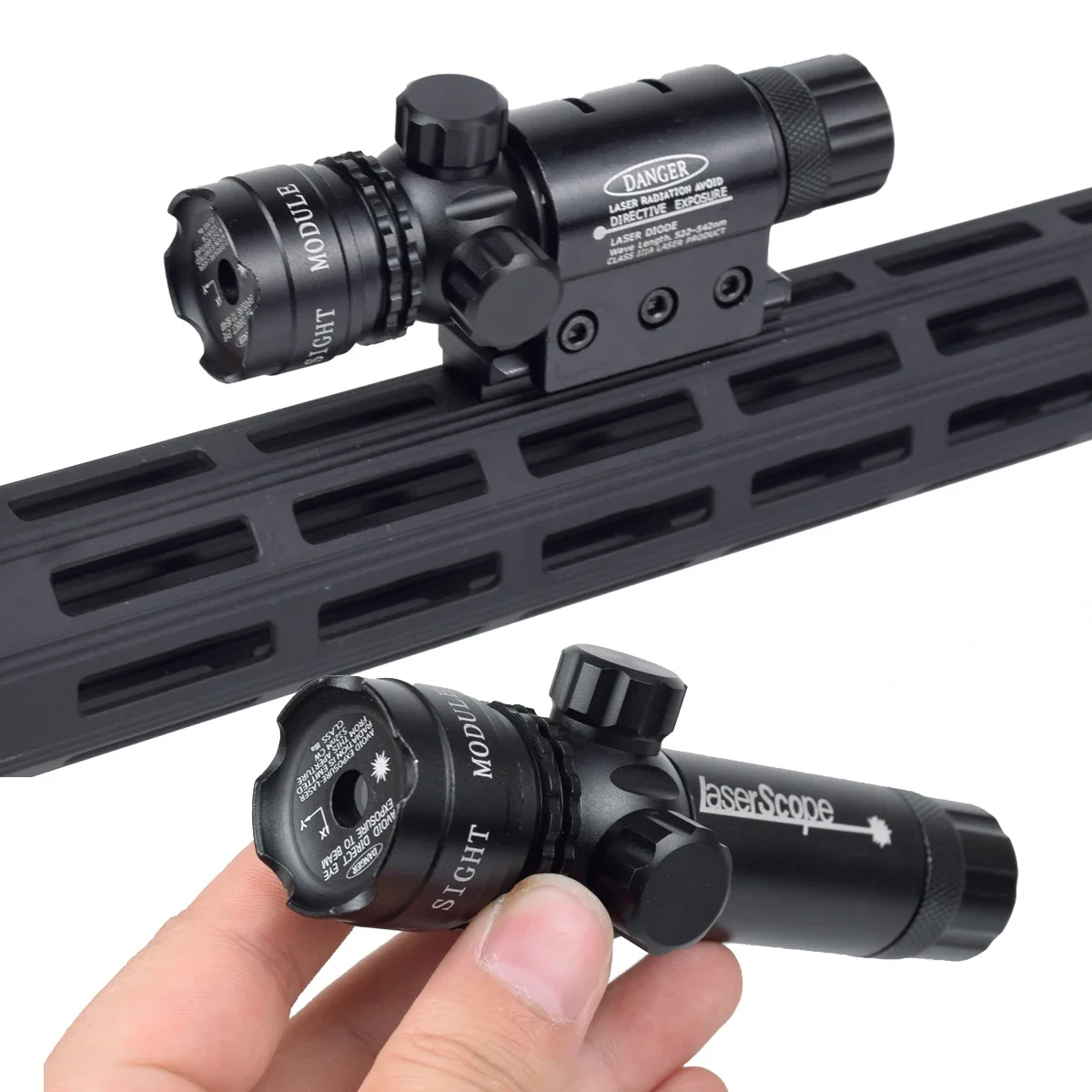 Red Green Pointer Dot Aluminum Alloy Pointer Penwith with Pressure Switch 20mm Picatinny Rails Mount for CS Games Hunting Gear