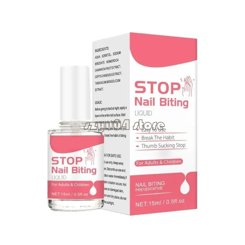 

4X7D Stop Nails Biting Nails Liquid Kids Adults Thumb Sucking Stop Water 15ml Capacity Safe & Effective Nails Bitter Water