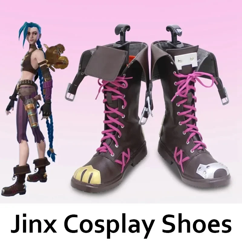 Game Arcane Jinx Cosplay Costume The Loose Cannon Anime Jinx Boots Costume Halloween Carnival Party Uniform Crit Loli Wigs Shoes