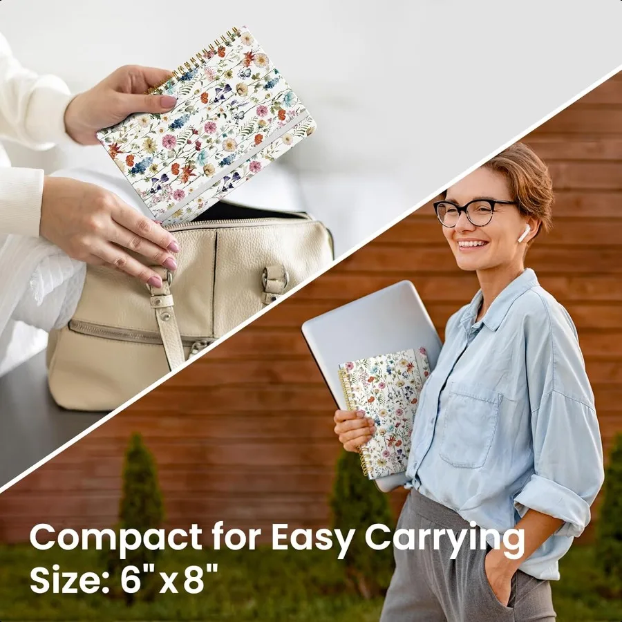 دفتر ملاحظات حلزوني للنساء دفتر ملاحظات مبطن بغلاف مقوى جميل للعمل ملاحظات تدوين مجلة جمالية لطيفة للكتابة 140 ص #6