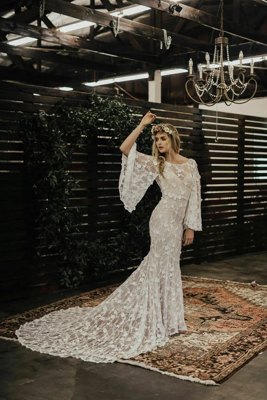 Boho Wedding Dresses Mermaid Long Sleeves Lace Bohemian Backless Wedding Gown Bridal Dresses Vestidos De Novia