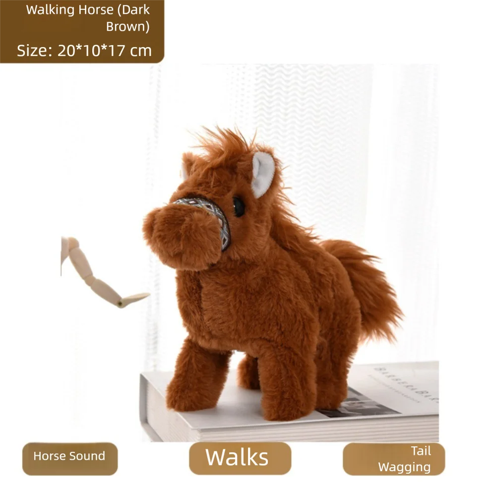 Funny Walks Realistic Robot Pony Wags Tail Interactive Robotic Pony Acts Like Real Barks Pet Gift