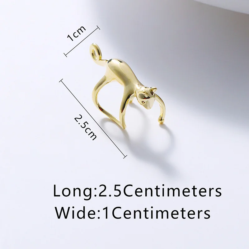 1Pcs Fashion Silver Plated Cute Cat Ear Clip Earrings For Women Ear Cuffs Jewelry Without Hole Fake Piercing eh192