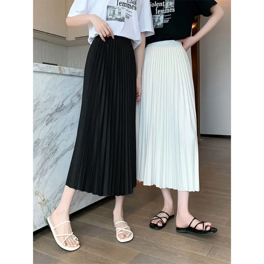 Casual A-Line Midi Skirt Flowy High Waisted Maxi Skirts Bohemian Pleated Skirts 2024