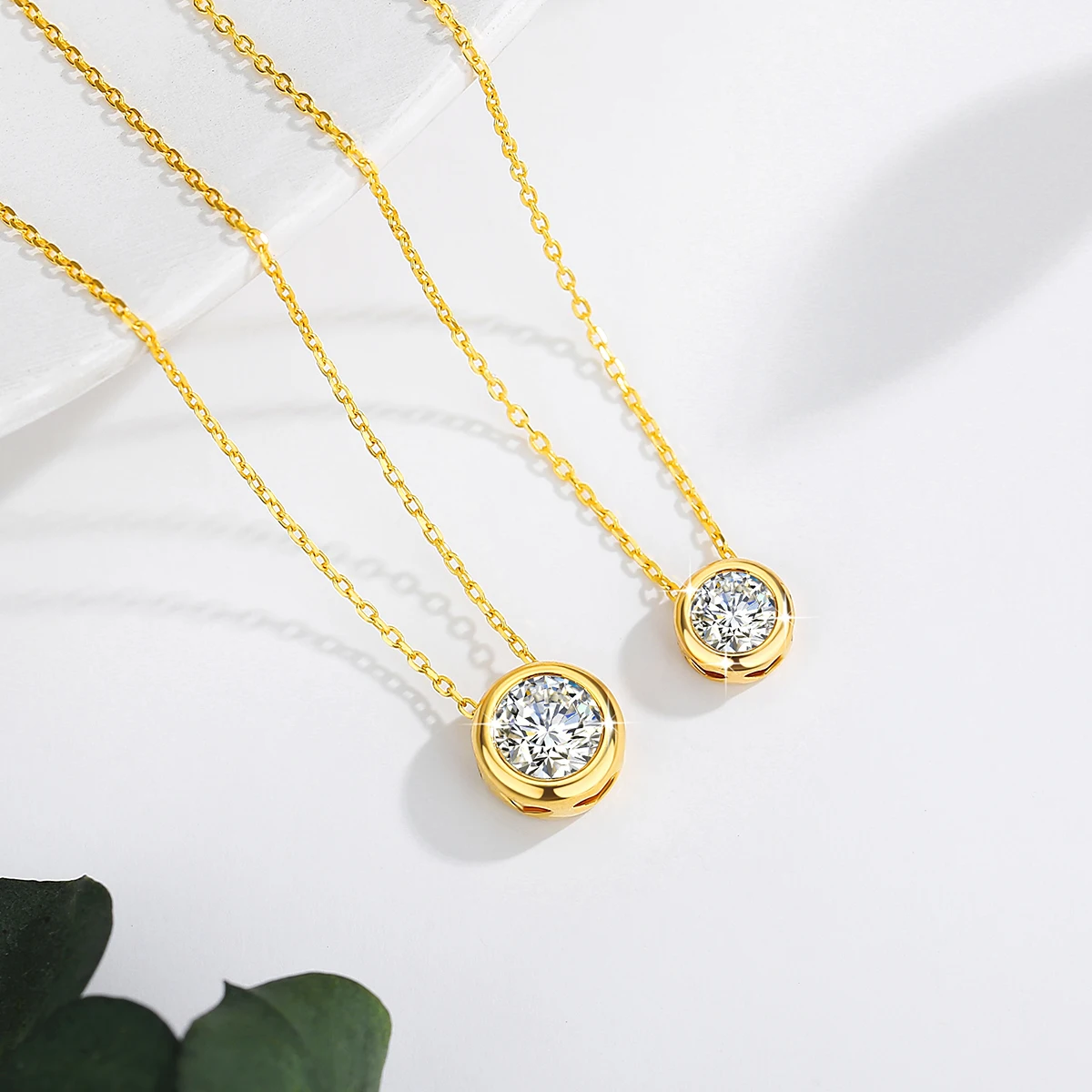 100% Real 18k Gold Necklace With Moisanite 0.5ct D Color VVS1 Certificated Dubai  AU750 Jewelry For Women Wedding Gift Wholesale