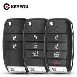 KEYYOU 3 Buttons For Kia KIA K2 K3 K5 Carens Cerato Forte Car Fob Cover Housing Remote Key Case Flip Folding