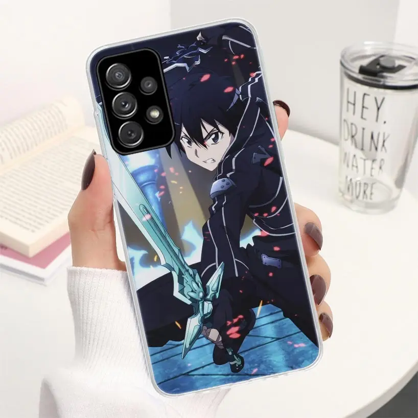 Sword Art Online Kirito Asuna Coque Phone Case For Samsung Galaxy A51 A50 A71 A70 A41 A40 A31 A30 A21S A20E A10 A11 A01 A6 A7 A8