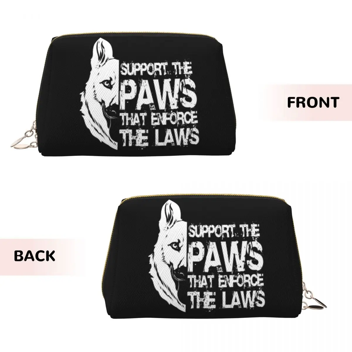 K9 Unit Malinois Belgian Shepherd Dog  Women Cosmetic Bag Travel Makeup Organizer Pouch Toiletry Storage Dopp Kit Box