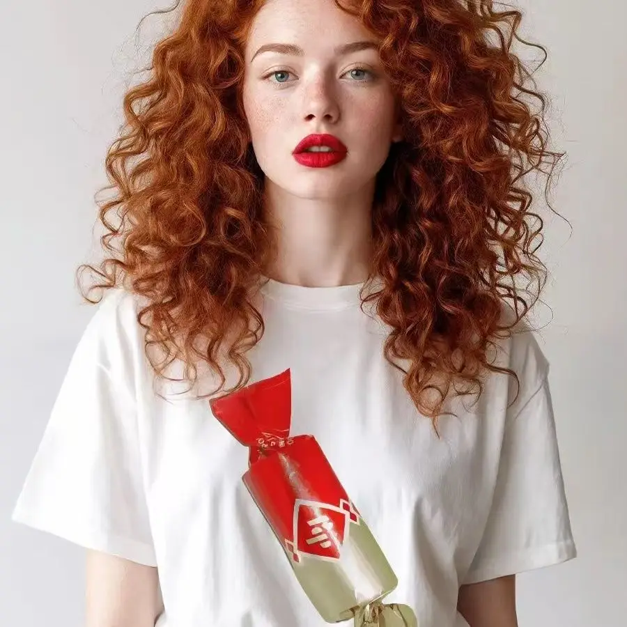 American candy padrão impressão oversized t camisa feminina manga curta moda europeia branco streetwear camiseta verão 2026 novo