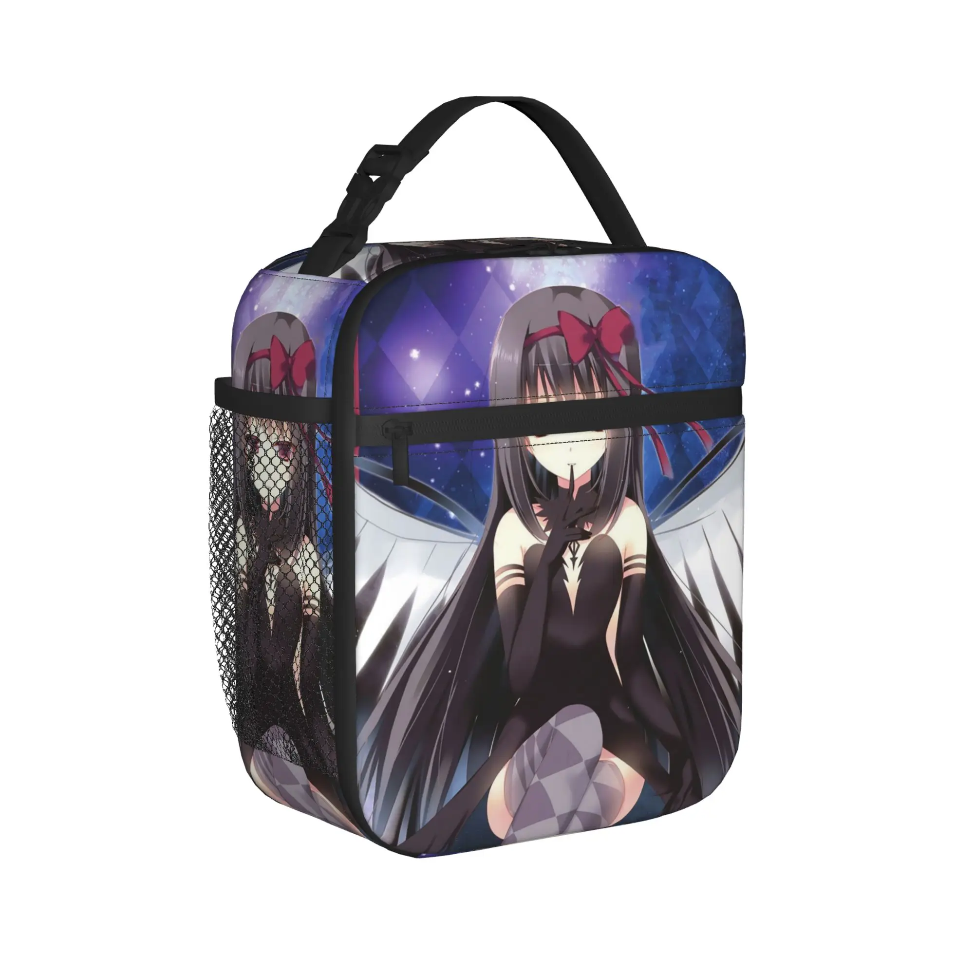 Insulated Lunch Bag High Capacity Puella Magi Madoka Magica Meal Container Cooler Bag Tote Lunch Box College  Picnic Food Bag