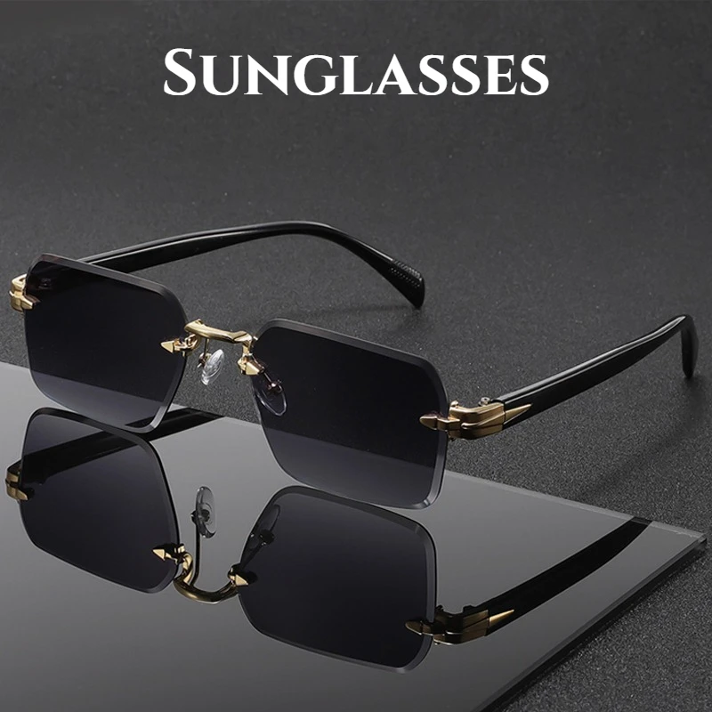 

2026 New Fashion Metal Frameless Sunglasses Outdoor Travel and Cycling UV Protection Eyewear UV400 Unisex Classic Driving Shades