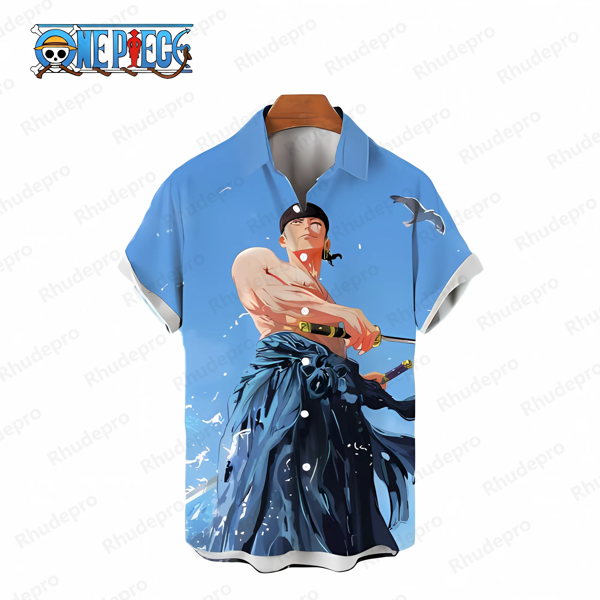 

Blouse Y2k One Piece Tops Short Sleeve Men's Shirts Elegant Shirt Man Cool Monkey D Luffy Social Beach Mens Clothes Oversized