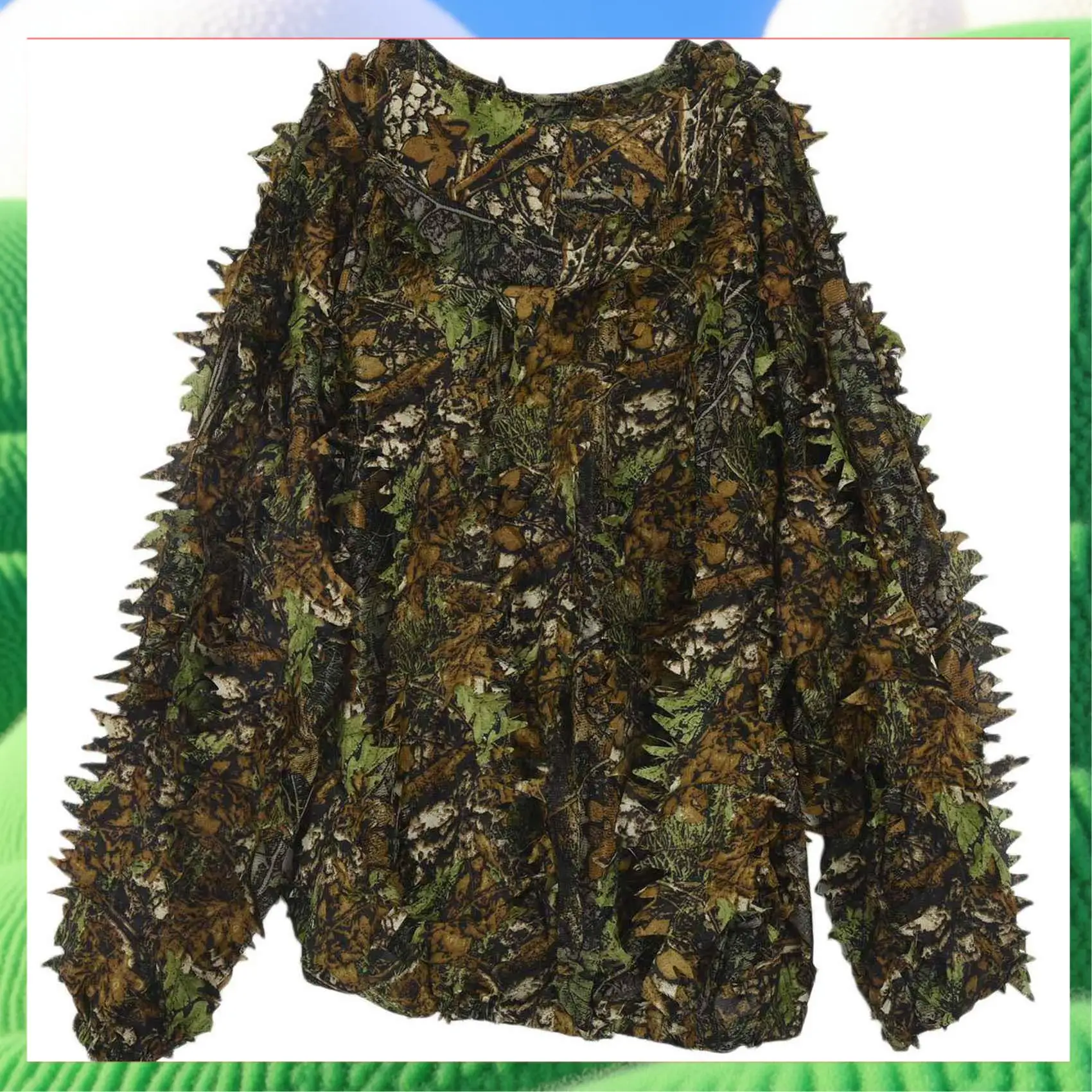 

4X 3D Leaf Adults Ghillie Suit Woodland Camo/Camouflage Hunting Deer Stalking In-[Cilae]