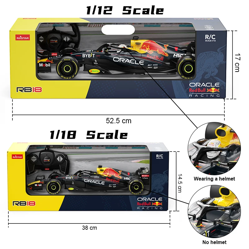 Rastar-coche teledirigido RC RB18 Max Verstappen 1/12, coche de carreras a Control remoto, vehículo de juguete, regalo para niños, F1, RB18 #1 Max