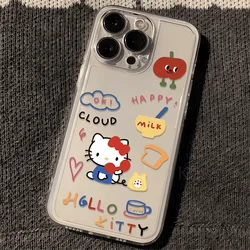 Sanrio Hello Kitty Phone Case For iPhone 16 15 14 13 Pro Max 11 12 13 Pro X XR XS MAX 7 8 Plus Y2K Gift Cute Soft Clear Cover