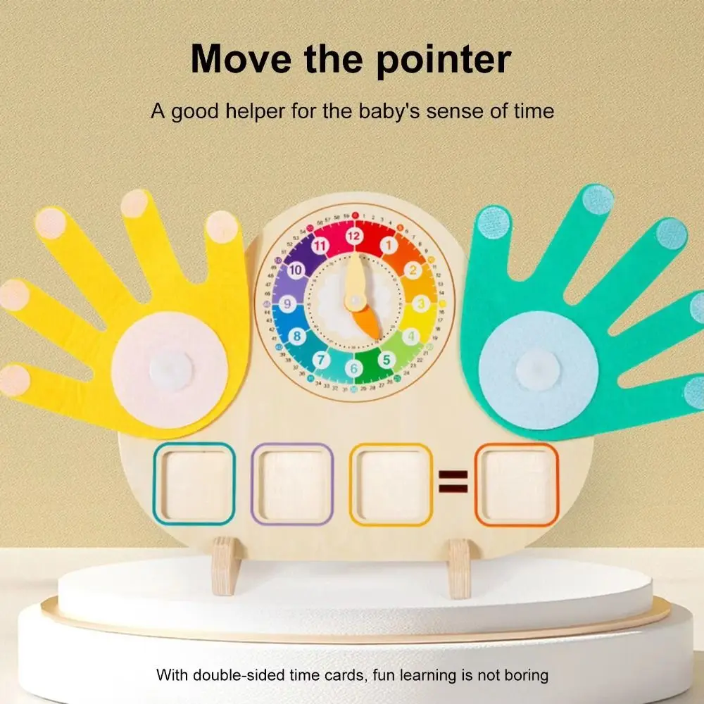 Montessori relógio operação de dedo crianças brinquedo quebra-cabeça brinquedos educativos relógio números de dedo brinquedo matemática diy colorido