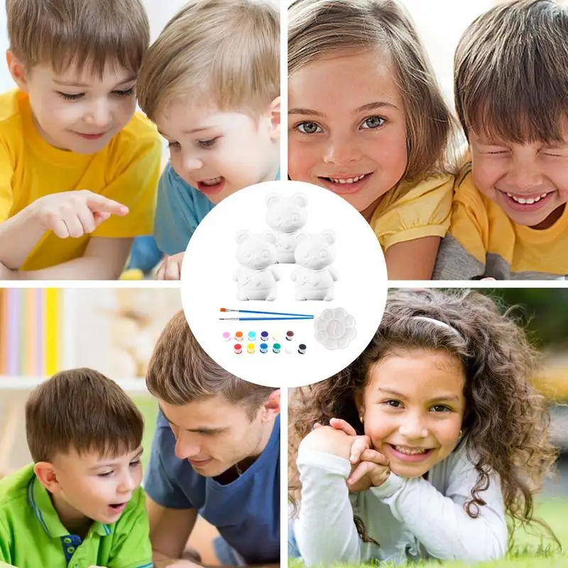 Plaster Painting Kit DIY Plaster Painting Sets For Kids Creative Kids Toys Safe Paintable Miniatures For Education Classroom