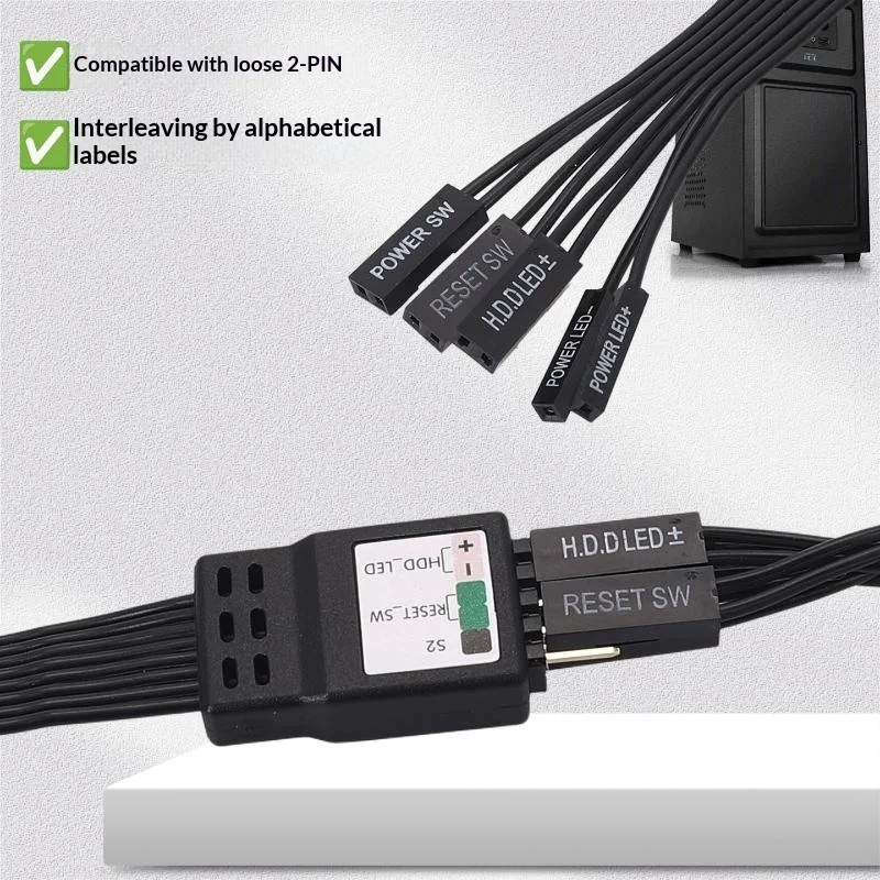 20cm 30cm 50cm 9Pin Header Computer Motherboard Front Extension Cable For PC Motherboard Power Switch Restart Hard Drive