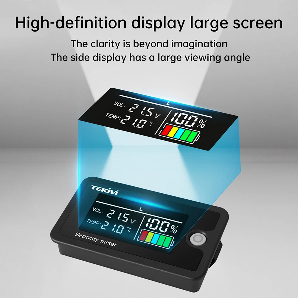 DC8-100V Digital Battery Capacity Indicator Voltmeter LCD LiFePO4 lead-acid Lithium Battery Tester Meter with Temperature Displa