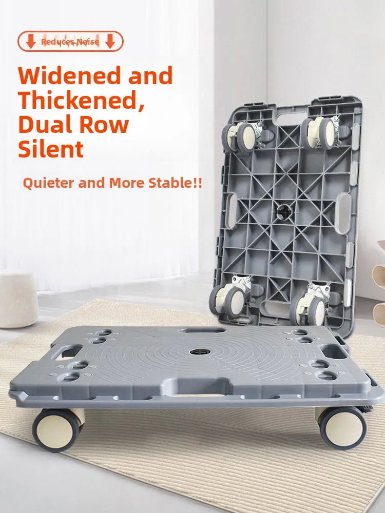 

Double Row Silent Medical Wheel Turtle Cart Portable op Cart Household Movable Platform Hand Pu Cart Plastic Body Wheels