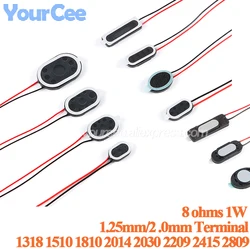 2pcs 8ohm 1W Speaker Electronic Horn Alarm 1318 1510 1810 2014 2030 2209 2415 2809 8R With Cable 1.25mm/2.0mm Terminal Connector