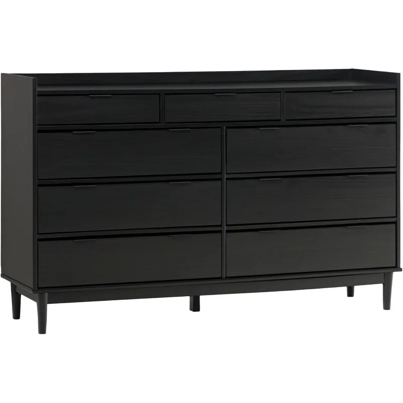 

Современный комод Blythe-Mid-Century из массива дерева с 9 ящиками, 60 дюймов, черный