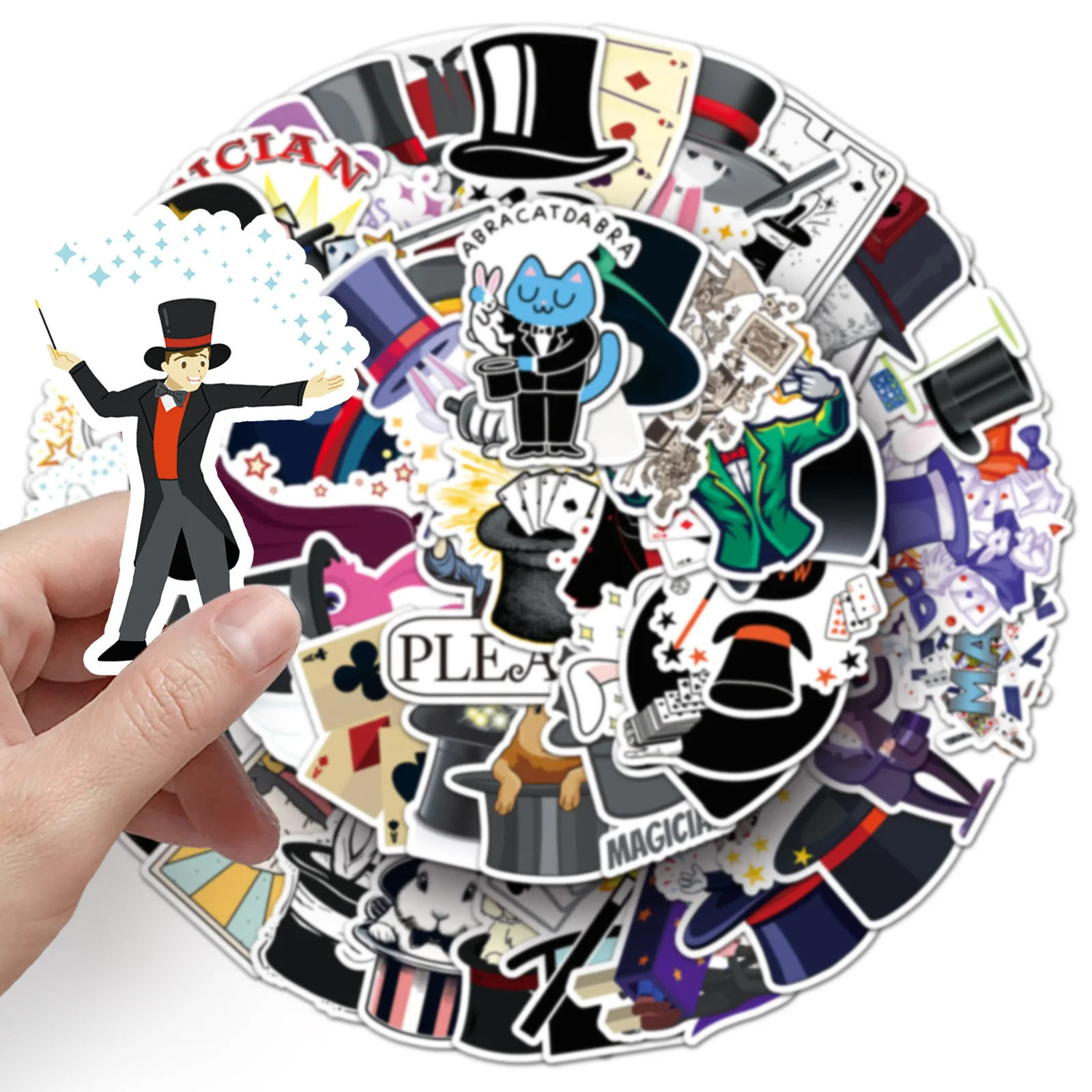 

10/53PCS Cartoon Magician Cool Creative Personality Graffiti Sticker Decals for Refrigerator Glasses Box Bicycle Toy Stickers