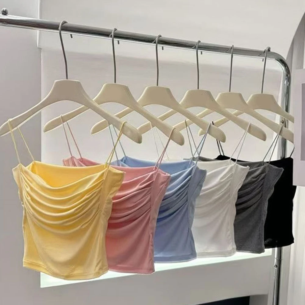 Ladies Camisoles Solid Color Fashion Casual Comfortable Tank Tops Women Close-fitting Spaghetti Strap Vest One Size