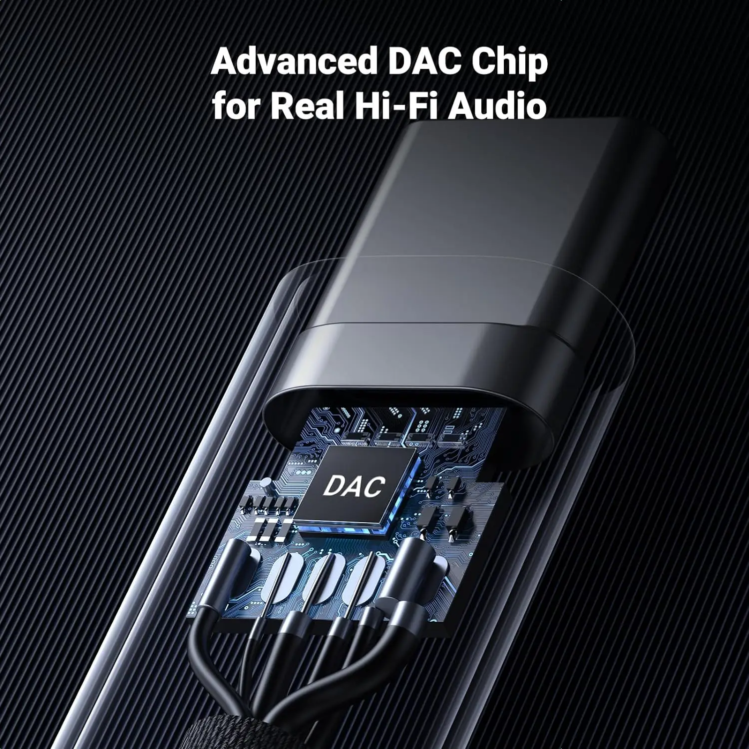 UGREEN Adattatore audio da USB C a 3,5 mm Tipo C a jack Aux per cuffie Dongle Cavo intrecciato DAC HiFi da 24 bit/96 kHz