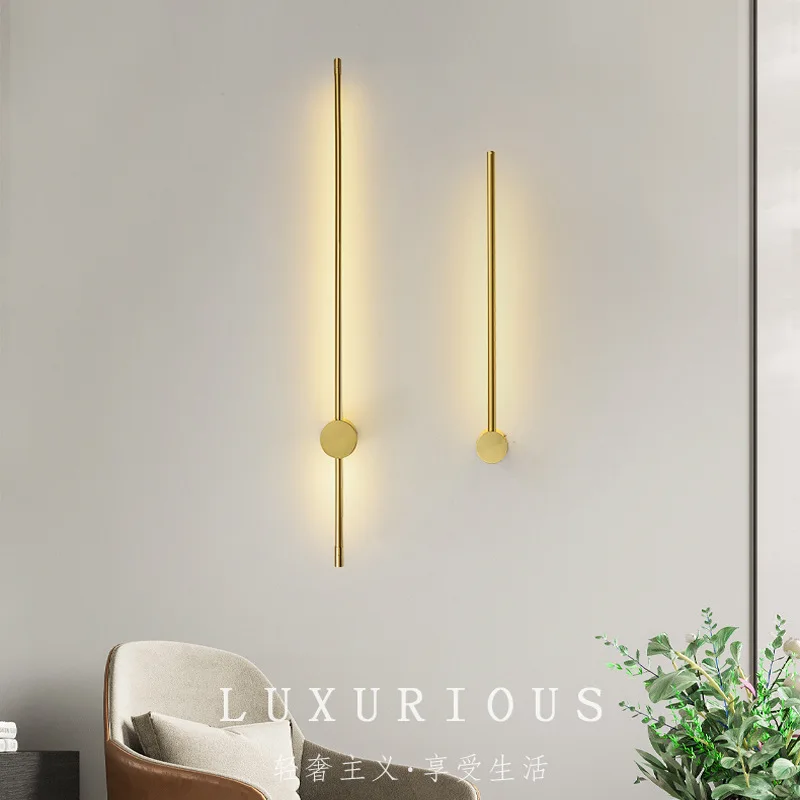 Nordic Art Design Minimalist Long Line Wall Lamps Modern Simple Living Room Room DecorationLuxury Hotel High-end Wall Lamp