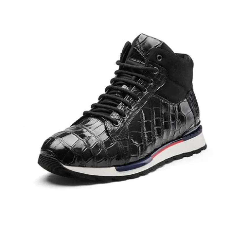 

gete male style leisure crocodile Men fashion trend High help trend men shoes