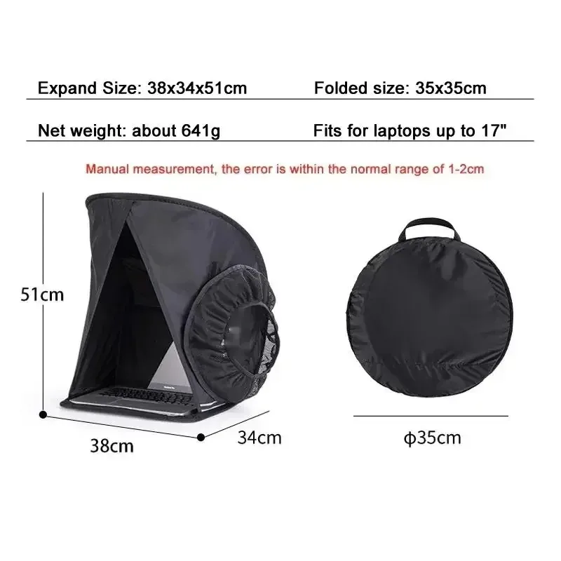 Foldable Portable Laptop Sun Shade Hood Waterproof Dustproof Anti Glare Screen Visor for Laptop Tablet