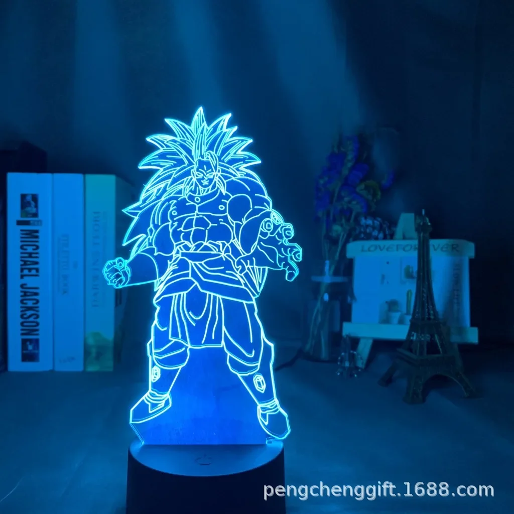 Japanese Anime Figure Dragon Ball Z 3D Lamp Son Goku Gohan Vegeta Broly Frieza Action Figuras LED Night Light Kids Manga Gift