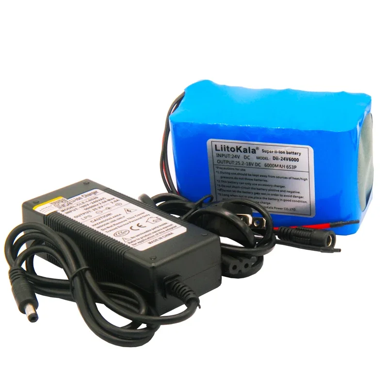 LiitoKala 24V 4ah 6ah 8ah 10ah 12 Lithium Battery Pack 25.2V 12ah Li-ion For Bicycle  