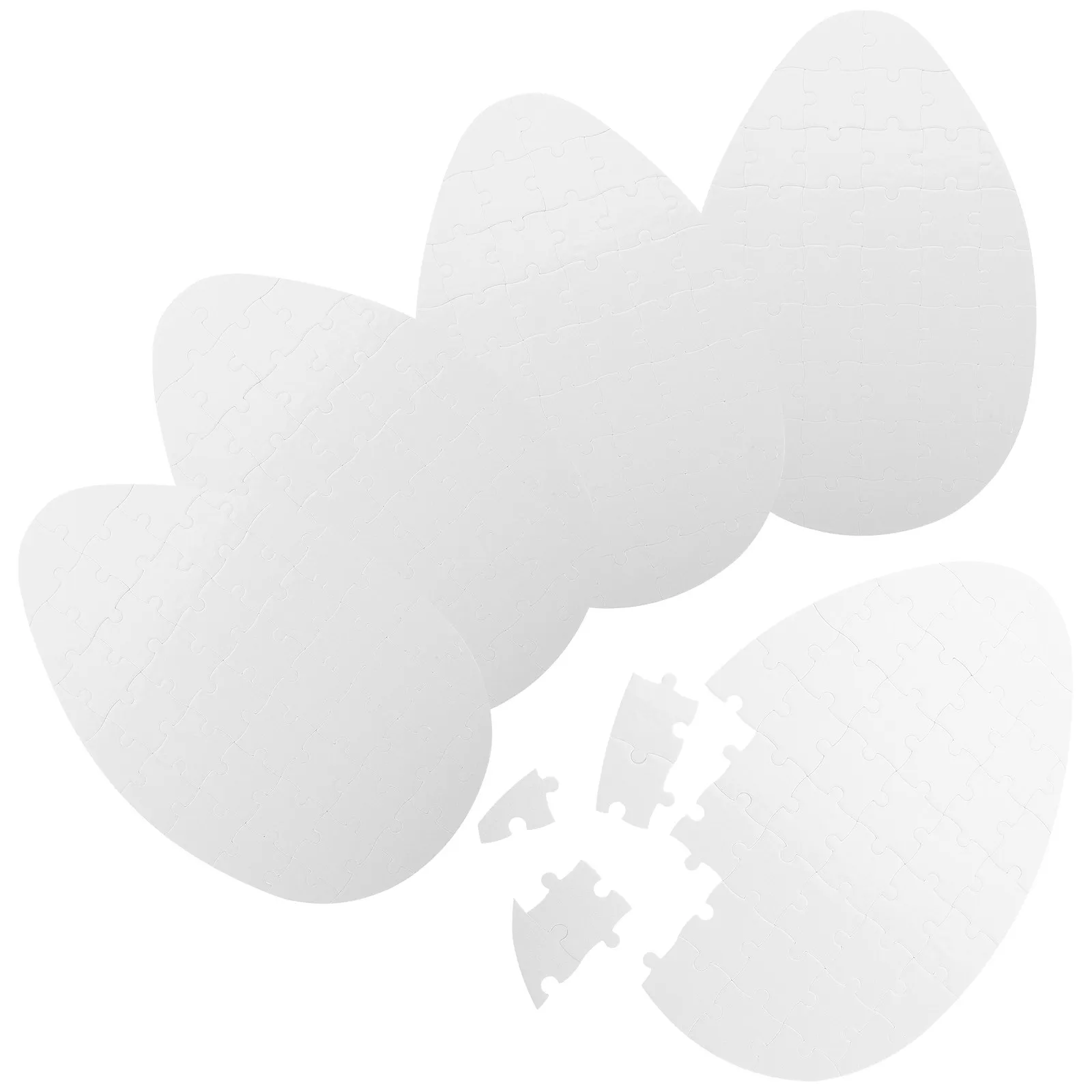 5 stuks blanco warmteoverdracht eivorm puzzel sublimatie DIY transferpapier puzzel cognitief spel cadeau feestdecoratie