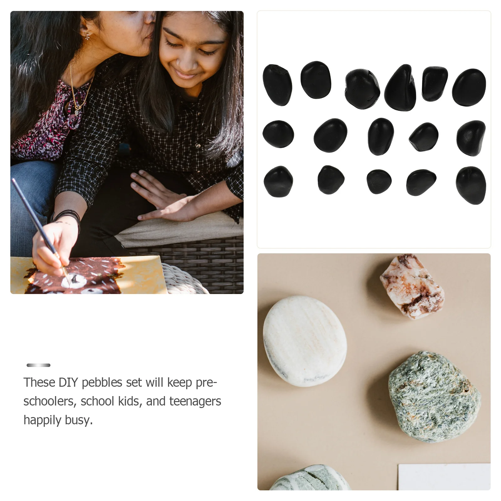 16Pcs DIY Painting Rocks for Smooth Stones Creative Art Drawing Craft Pebbles Painting Rocks Smooth Stones