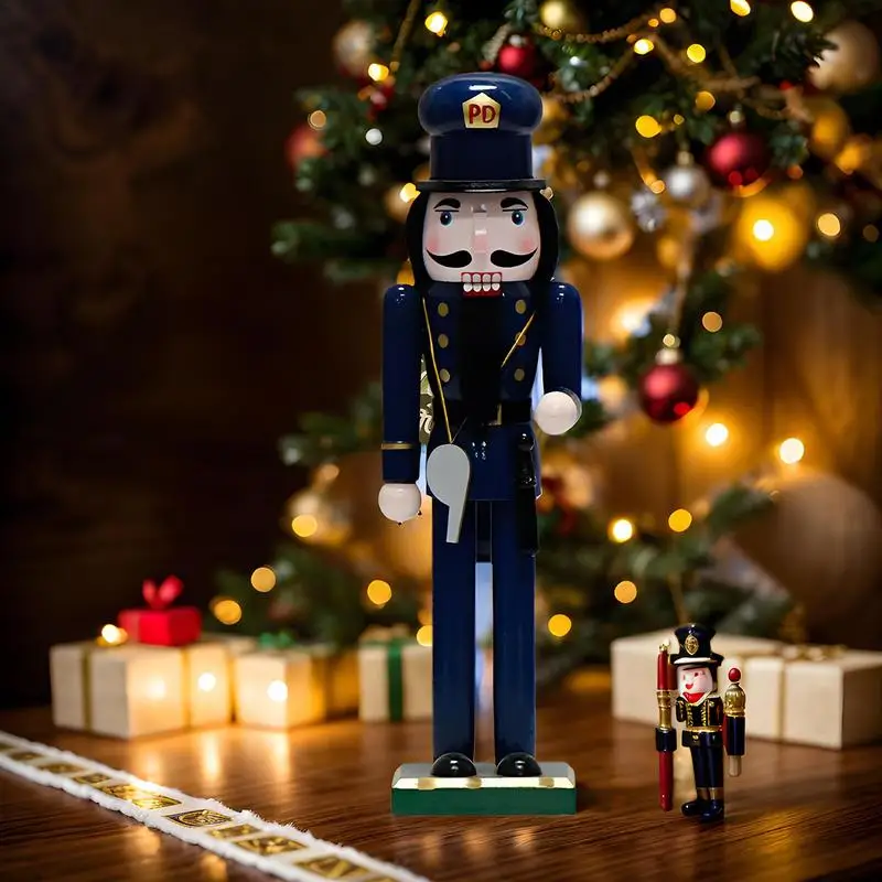 Nutcracker Christmas Holiday Mantel Display Policeman Nutcracker Christmas Nutcracker Ornaments 14 Inch Wooden Nutcracker Figure