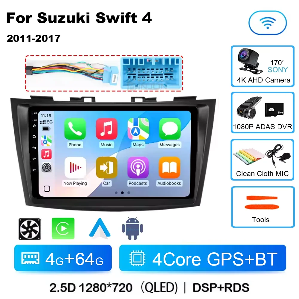 Android 15 Autoradio Stereo Voor Suzuki Swift 4 2011 2012 2013 2014-2017 Multimedia Video Player Carplay auto Audio Stereo GPS