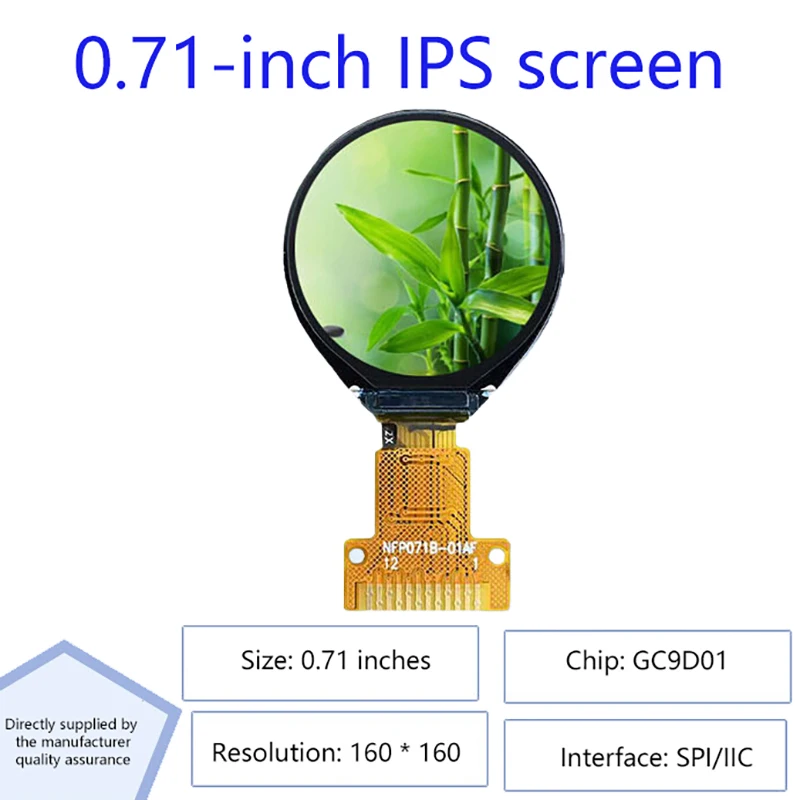 TZT TFT-scherm 0,71 inch TFT LCD-displaymodule Ronde driver SPI-interfacescherm LCD seriële poort Rond scherm SPI-display