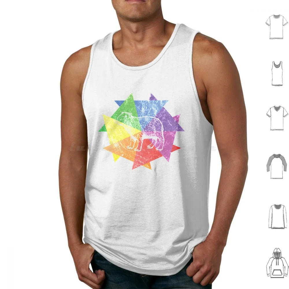 Vintage Capybara Lover Retro Rodent Silhouette Gift Print Tank Tops Print Cotton Capybara Cute Rodent Animal Funny
