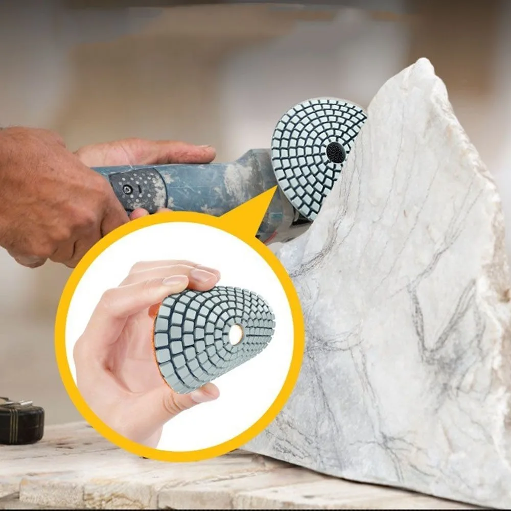 8/12/16PCS 4 Inch Diamond Polishing Pads Kit 100mm 50~3000grits Polishing Grinding Discs M14 Backing Pad Wet Dry Use