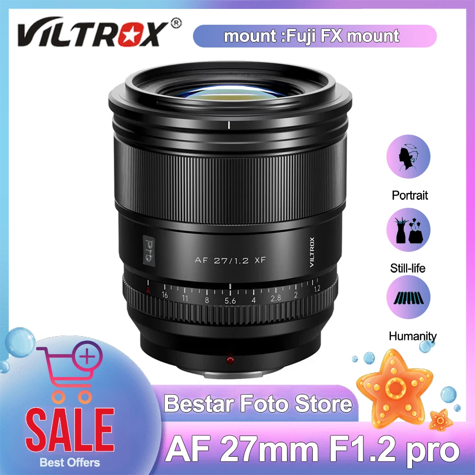 

Viltrox 27mm F1.2 pro Auto Focus Large Aperture APS-C Prime Lens For Fujifilm X-T30 X-Pro3 X-H2 X-A7 Sony A6000 Nikon Z Mount