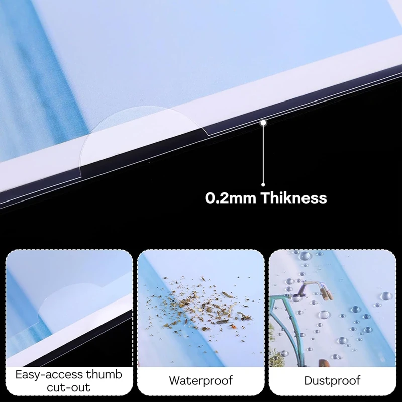 T04C-60Pcs Plastic Clear File Folders L Shape Copy Security Project Folders Paper Sleeve Folders For A4 / Letter Size Paper