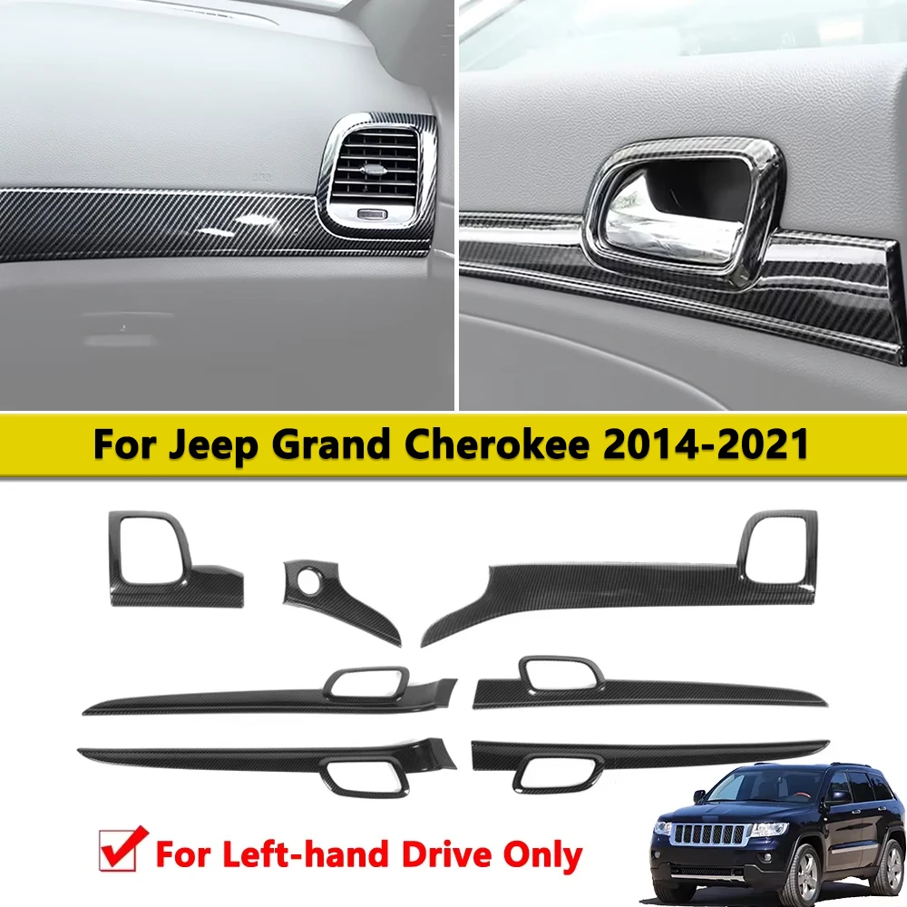 

Center Console Dashboard Panel Cover Door Handle Trim For Jeep Grand Cherokee 2014 2015-2021 Interior Mouldings Car Accessories