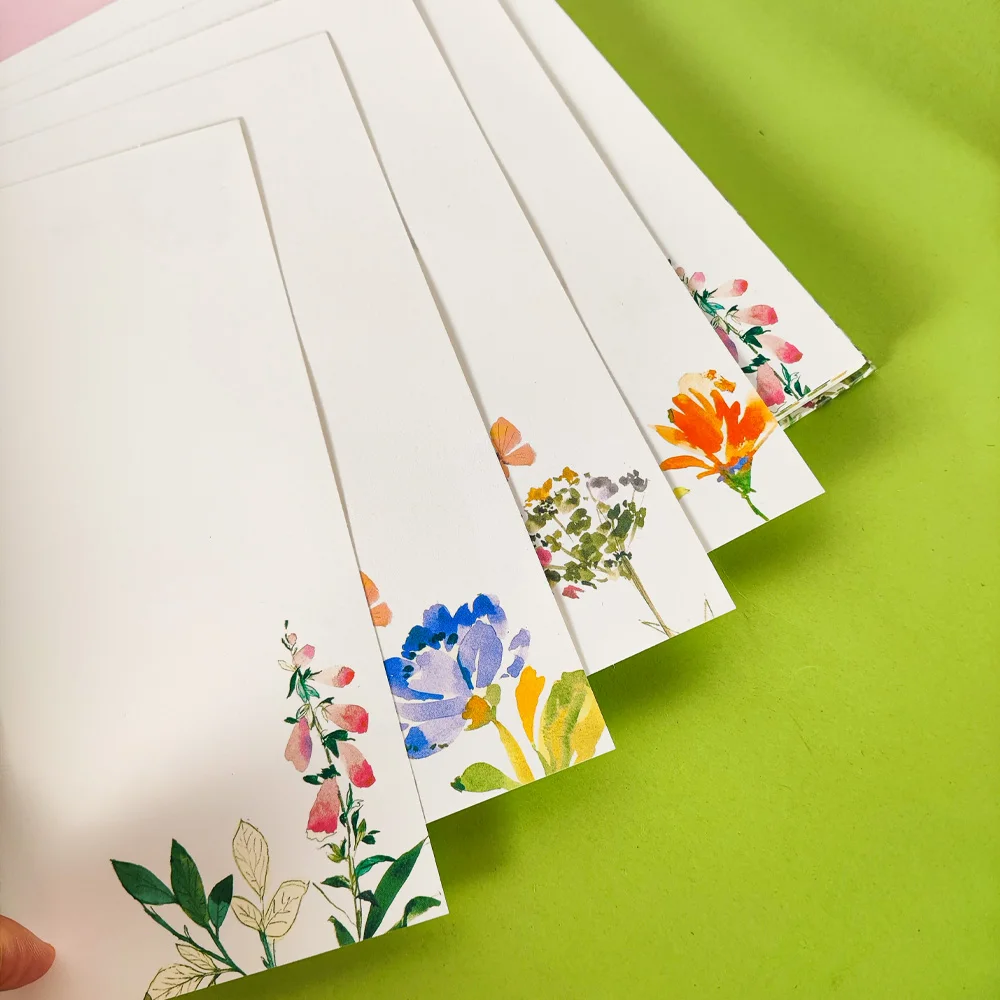 Bloc de notas de dibujo de flores, cuaderno de bocetos, papel grueso, suministros escolares de plomo de color profesional, papelería