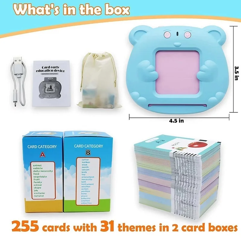 Kid Puzzle Word Toys Audio Electronic Cards Book Cognitive Boy Talking Learning Flash Song Card Insertion Education Card Machine