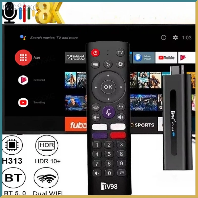 ТВ-приставка Android 14 ATV Allwinner H313 Поддержка TV98 ATV Smart 2,4G и 5G Wi-Fi HD 4K 8K TV Box BT5.0 1 ГБ 8 ГБ Голосовой пульт ТВ-приставка