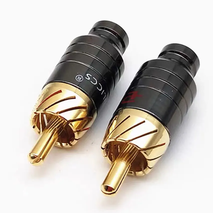 Luxury Soldering RCA Plug Jack Connector Speaker Audio Output/Input Adapter Plug Gold plated Earphone connector jack