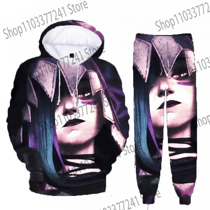 Anime Jinx Arcane League of Legends 3D Print Hoodie Pants Sets Men Women Harajuku Tracksuit Outfits Fashion Sports 2Piece Suits