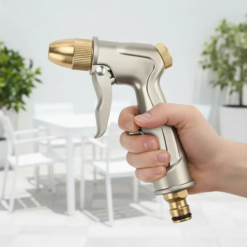 Multi-function High Pressure Water Spray Gun Metal Nozzle Car Wash Sprinkler for Wall Graffiti Removal Garden Watering